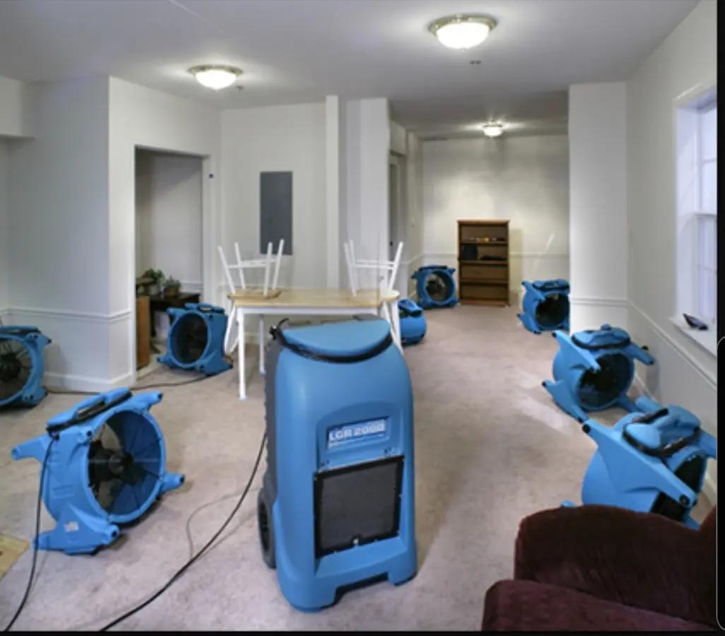 Air movers and dehumidifier setup for Water Extraction & Removal in Chicago Heights